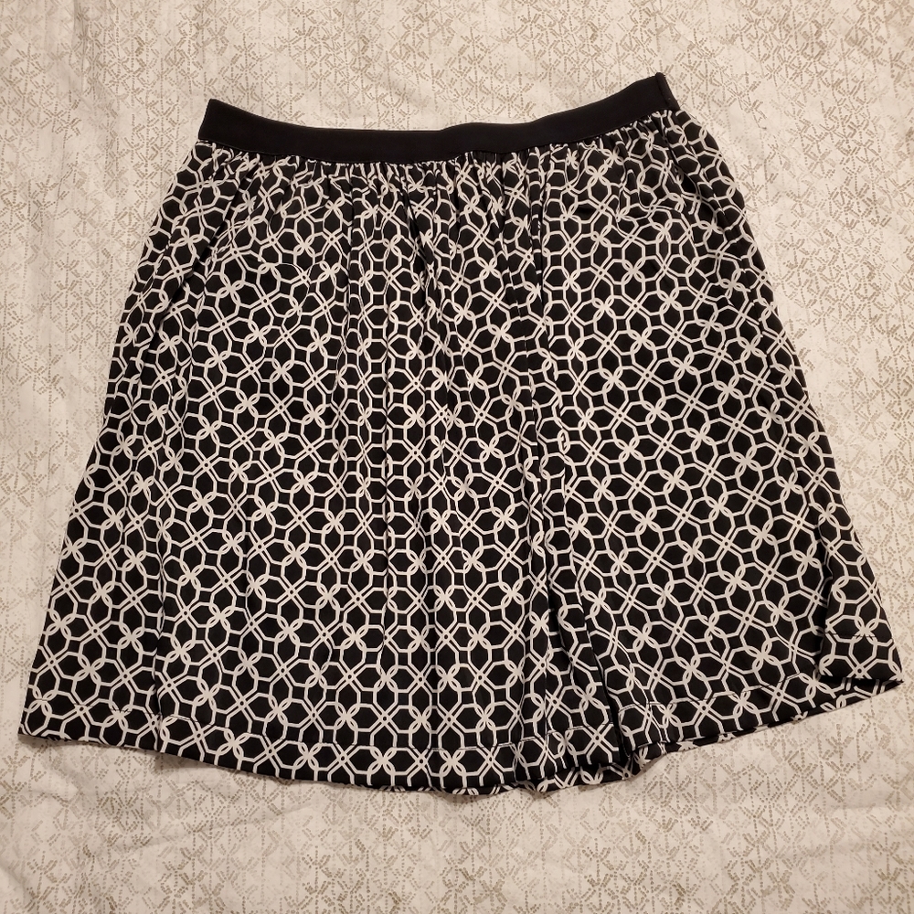 Joe Fresh Black and White Patterned Skirt